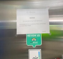Note saying Elevator not working