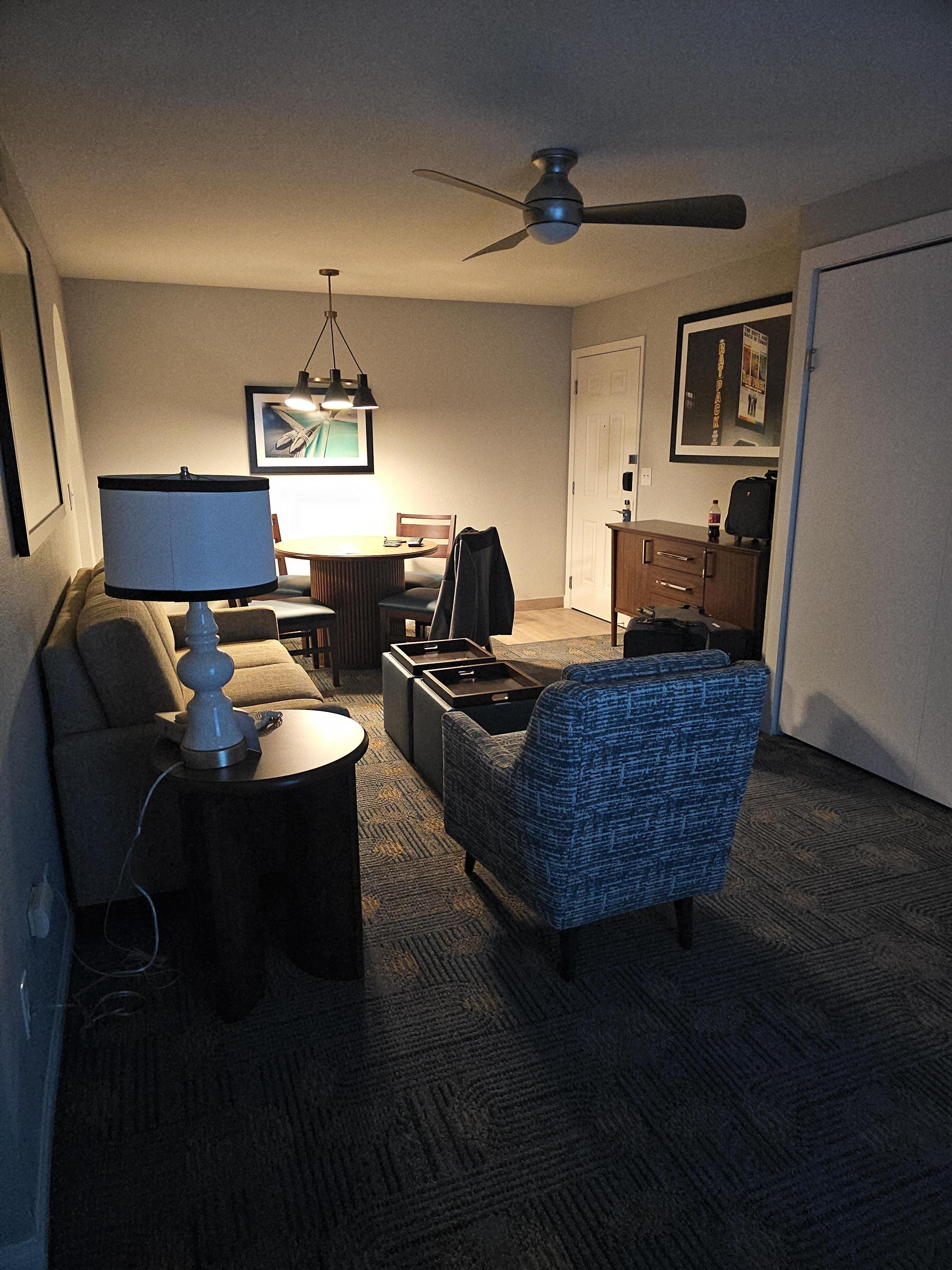 Nice and new. Has a wall hideabed!