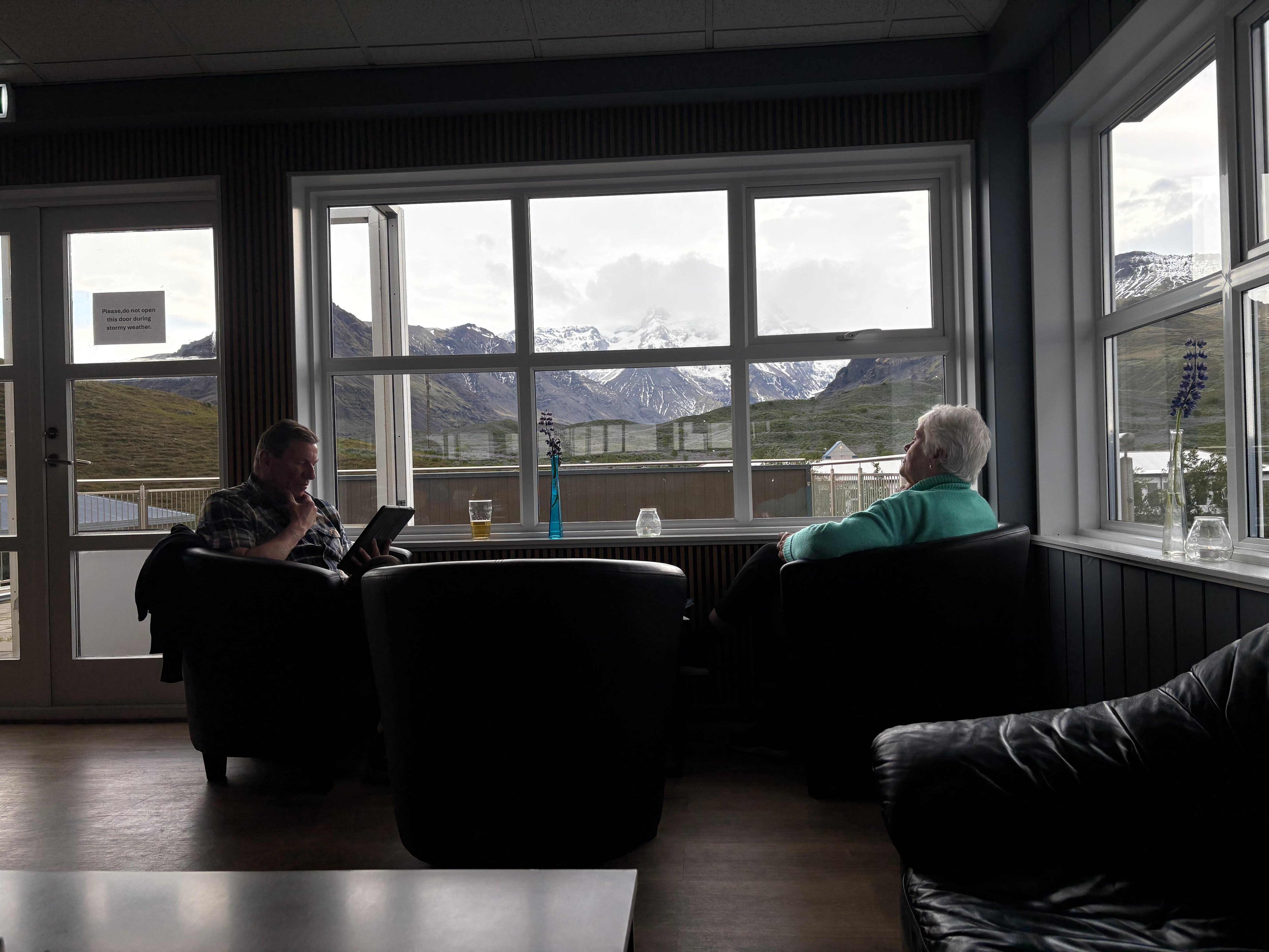 Upstairs bar with a view