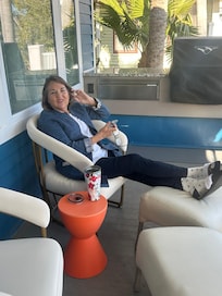 Relaxing on the back porch watching many types of birds.