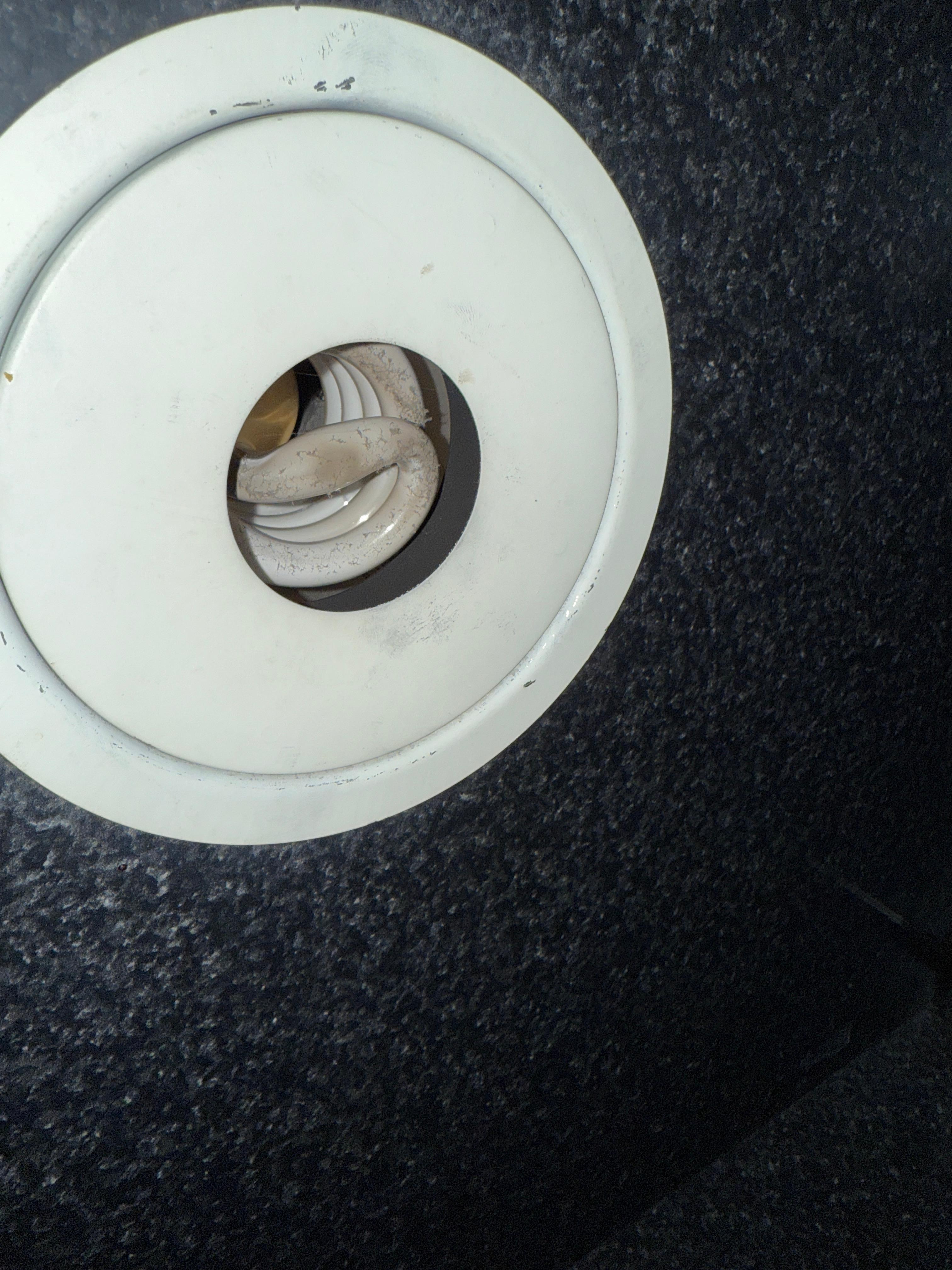 Light bulb over the microwave and coffee machine