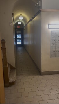 Lobby view from the apartment. Double door entry. So nice.