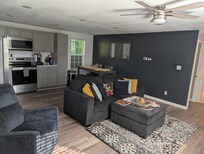 Main living area and kitchen with all new appliances