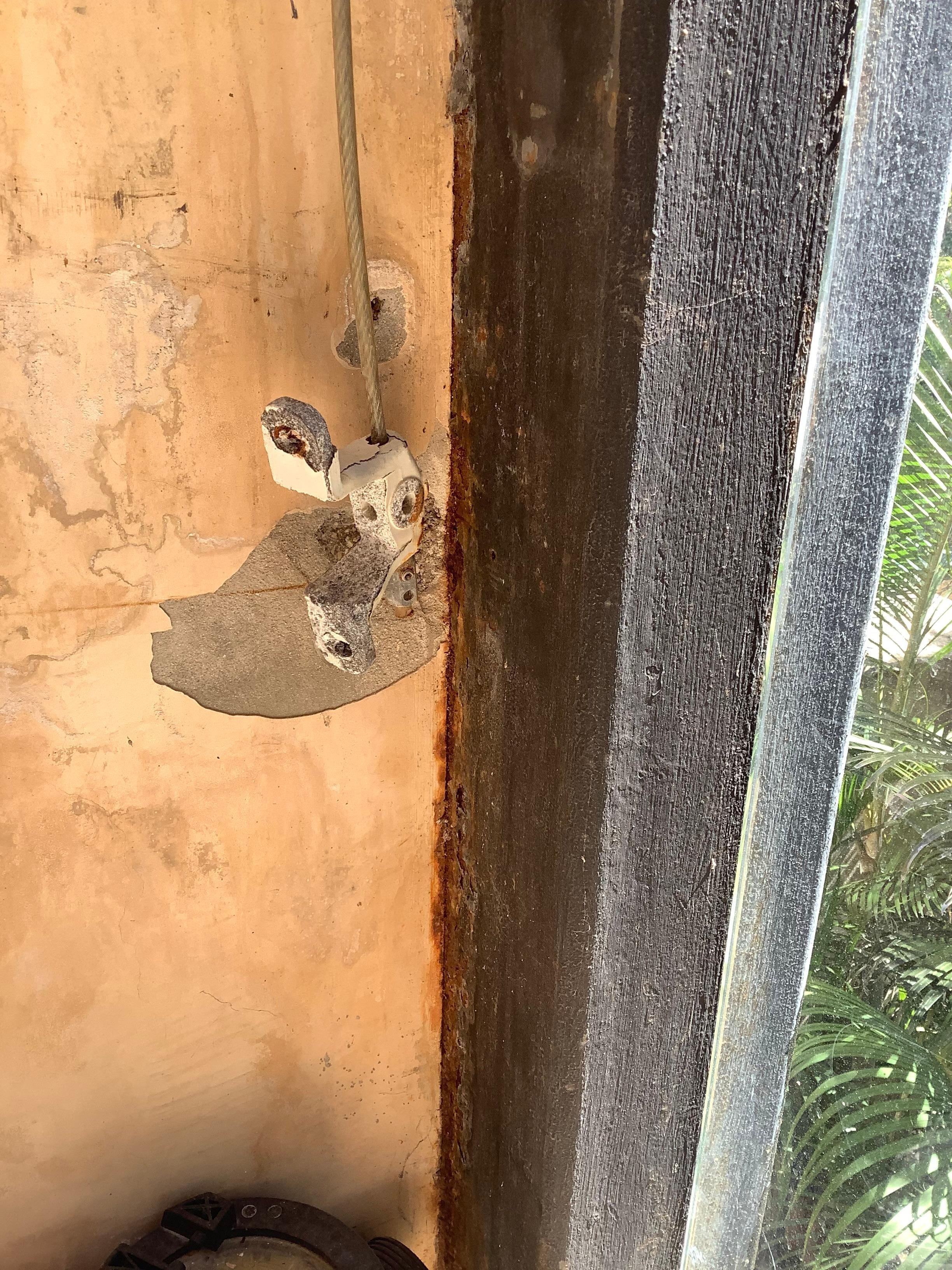Broken bracket on patio