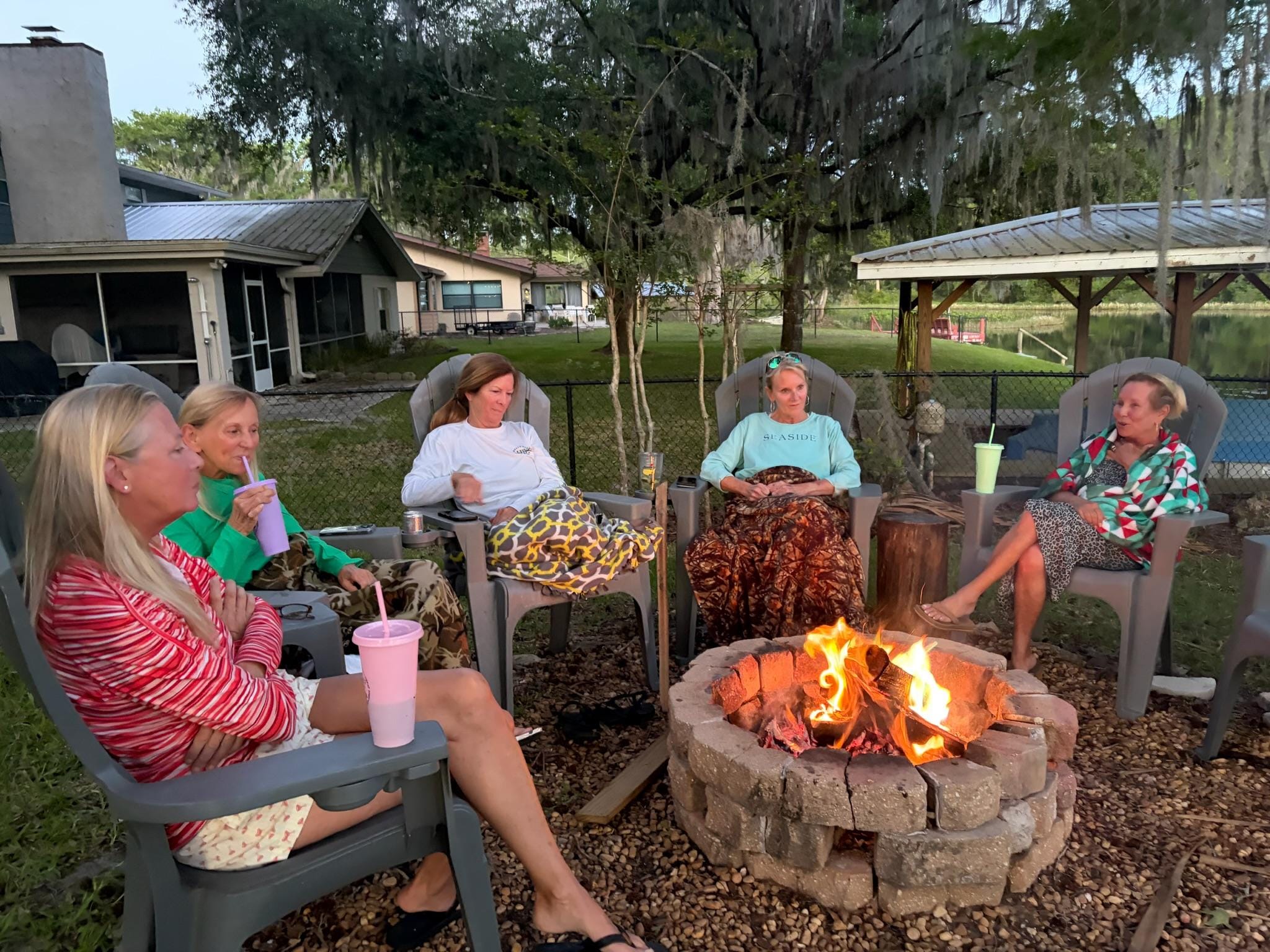 Enjoying the fire pit
