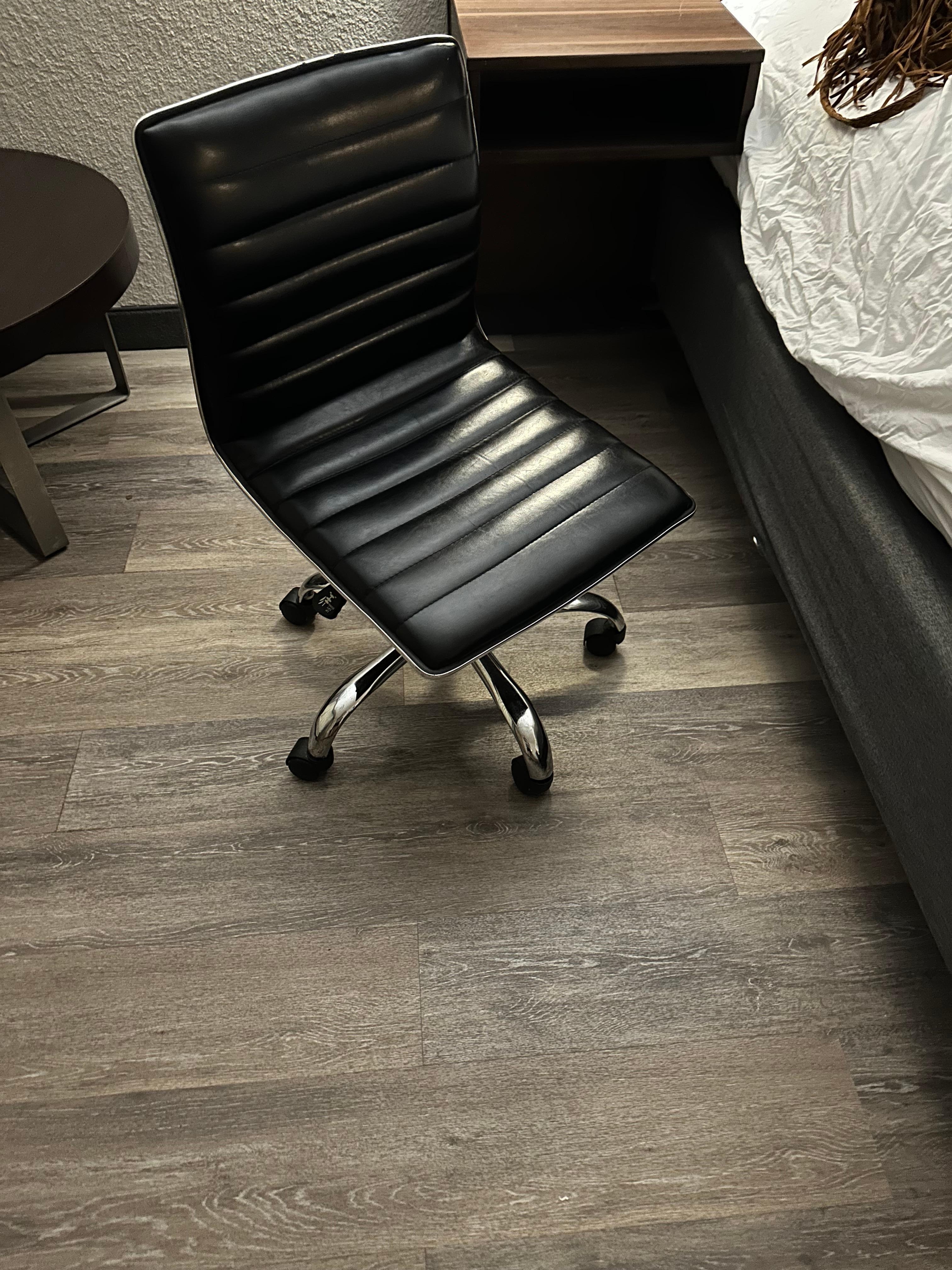 You put the chair up a little farther and it just goes right back down to the bottom