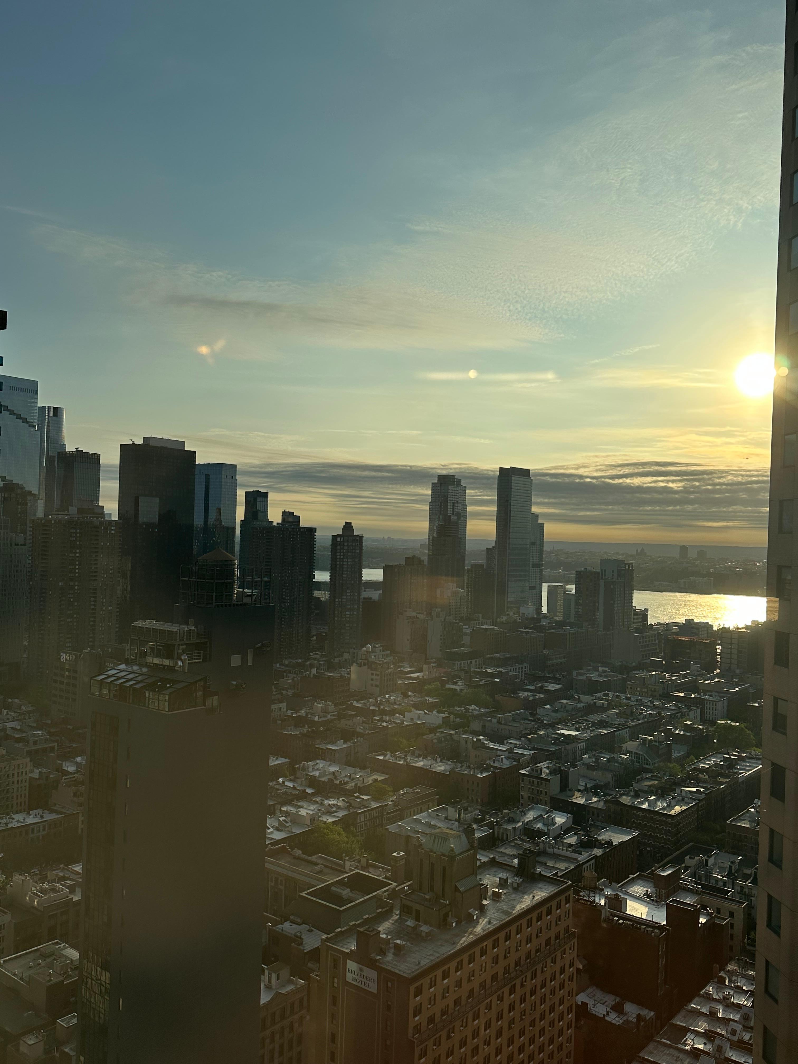 The sunset from the living room