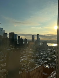 The sunset from the living room