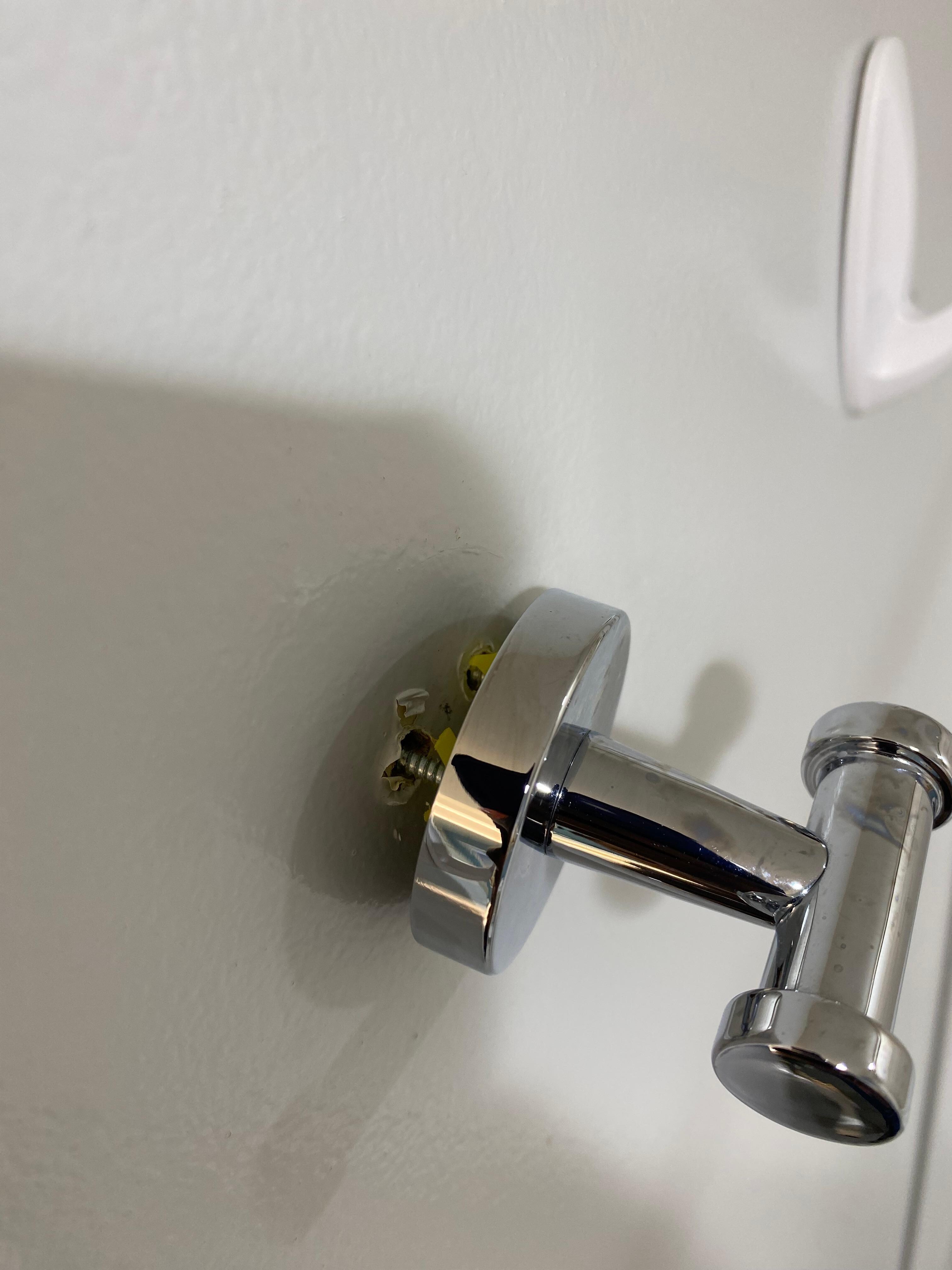 Towel hook was broken. 