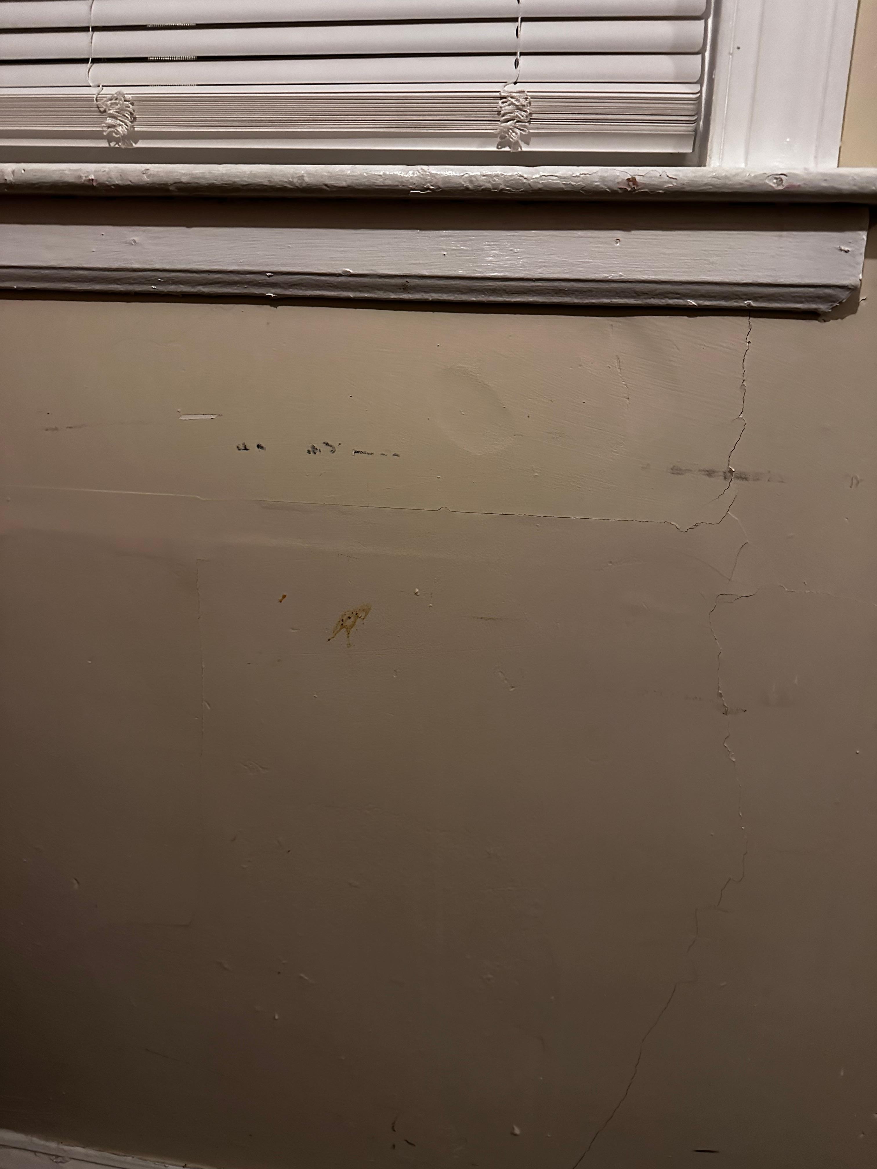 Walls were marked up and dirty