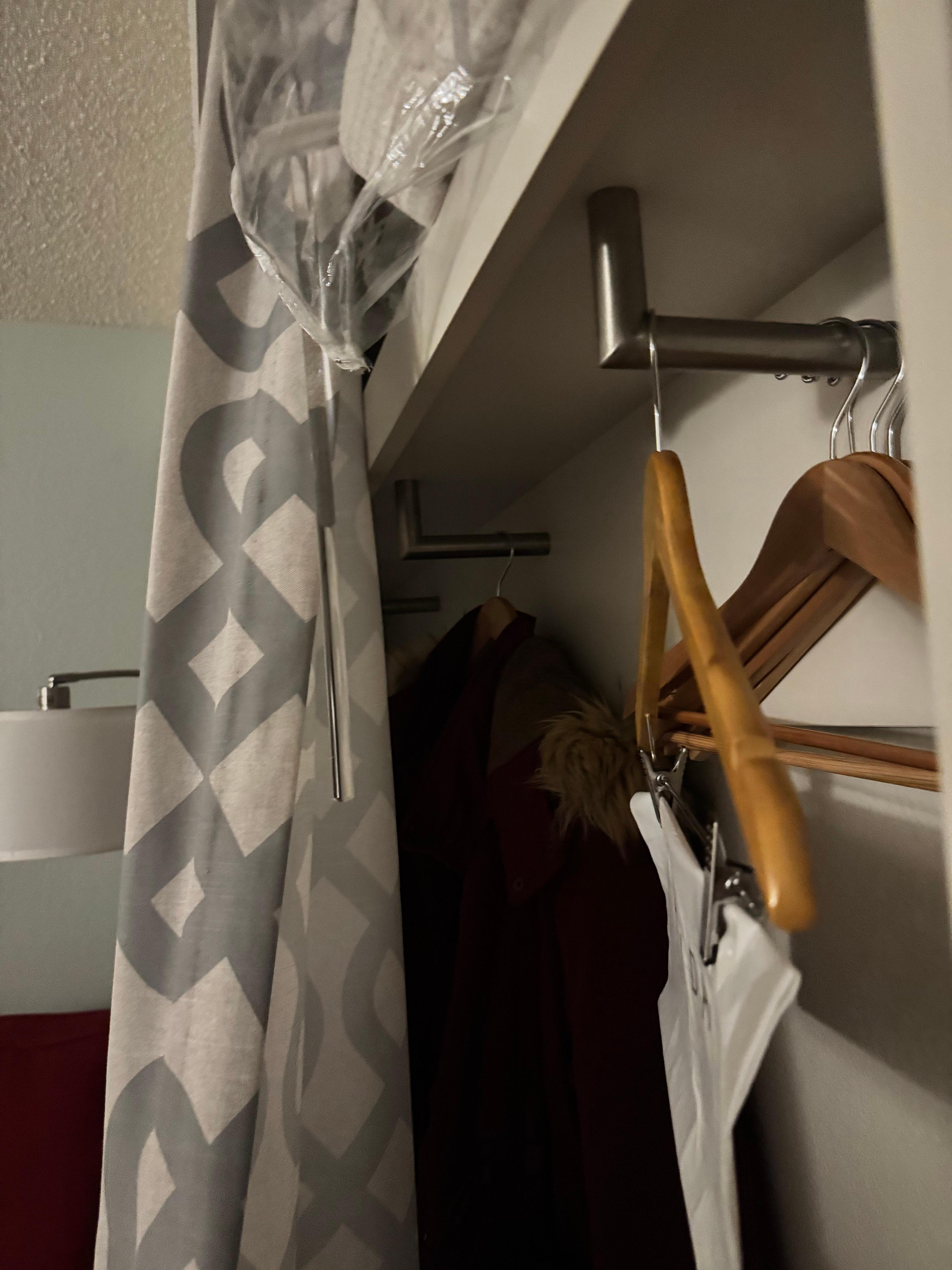 Limited closet space. 