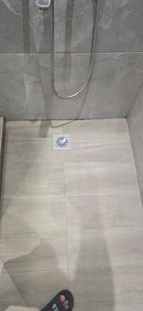 Floor in the shower.
