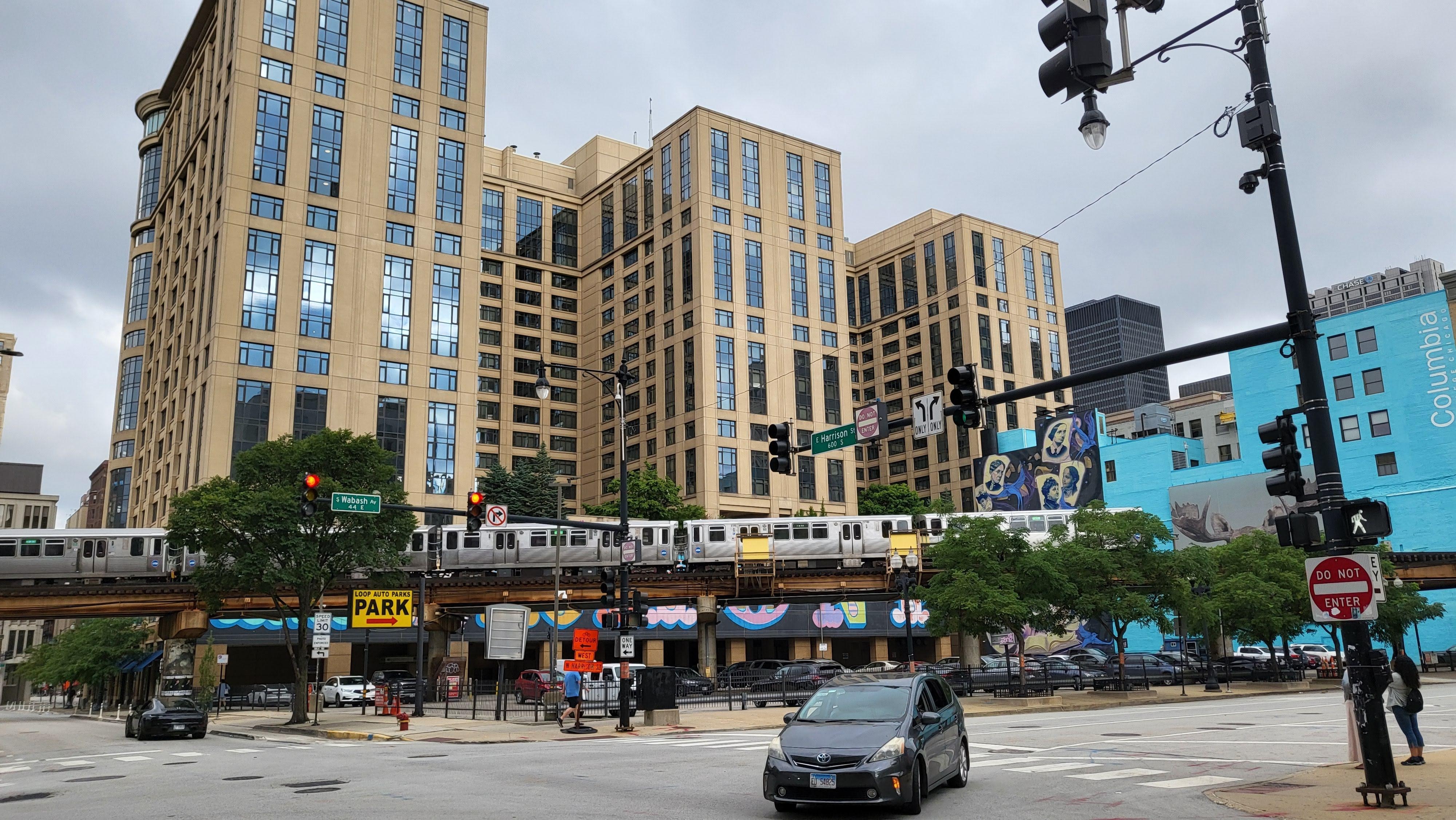 View of the city right outside the hotel. It was really close to the Metro which was nice!