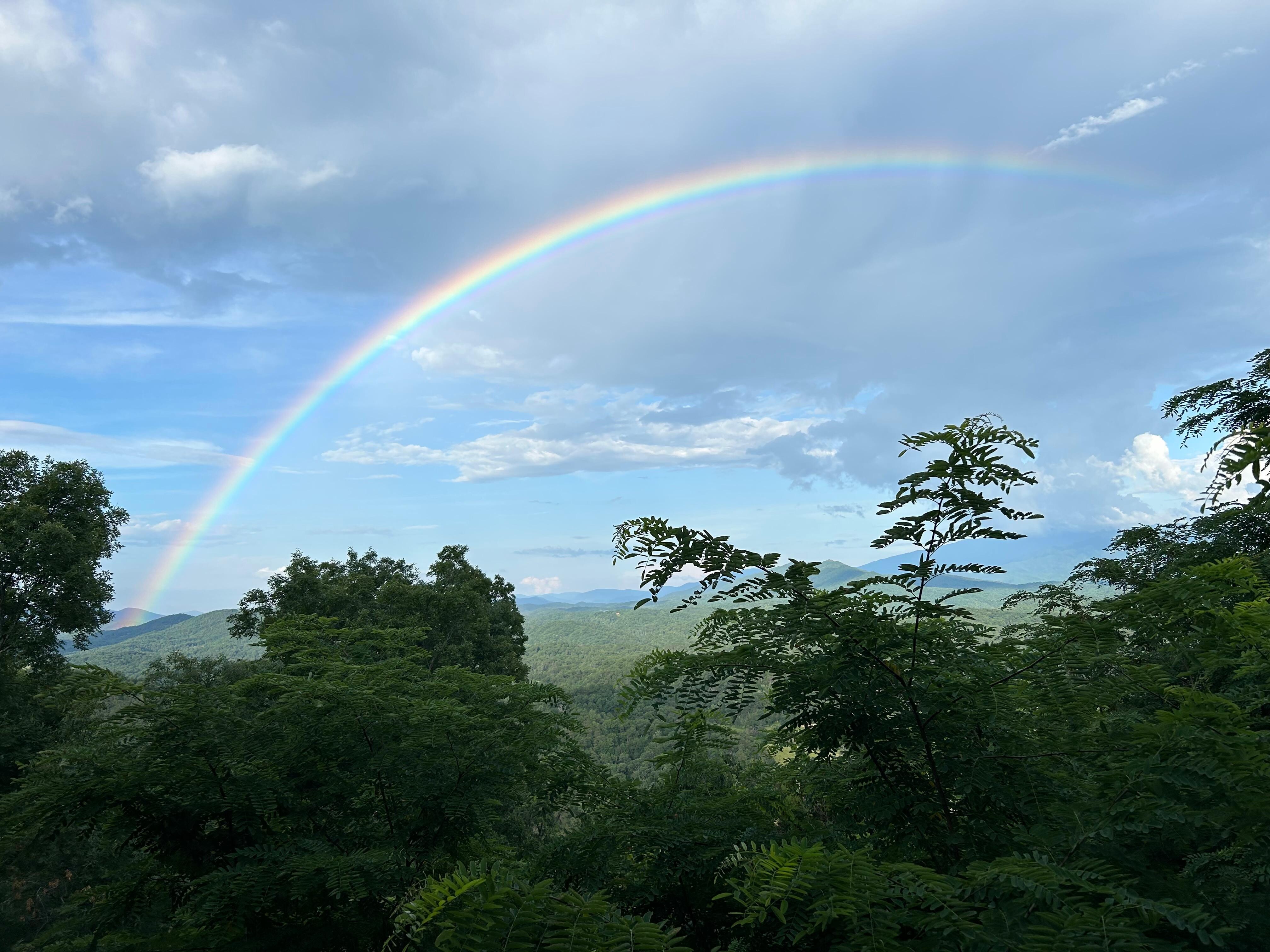 Rainbow while we were drinking coffee on the balcony. 