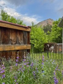 After my hikes, the hot tub was wonderful. Here is one of the views while sitting in the tub.