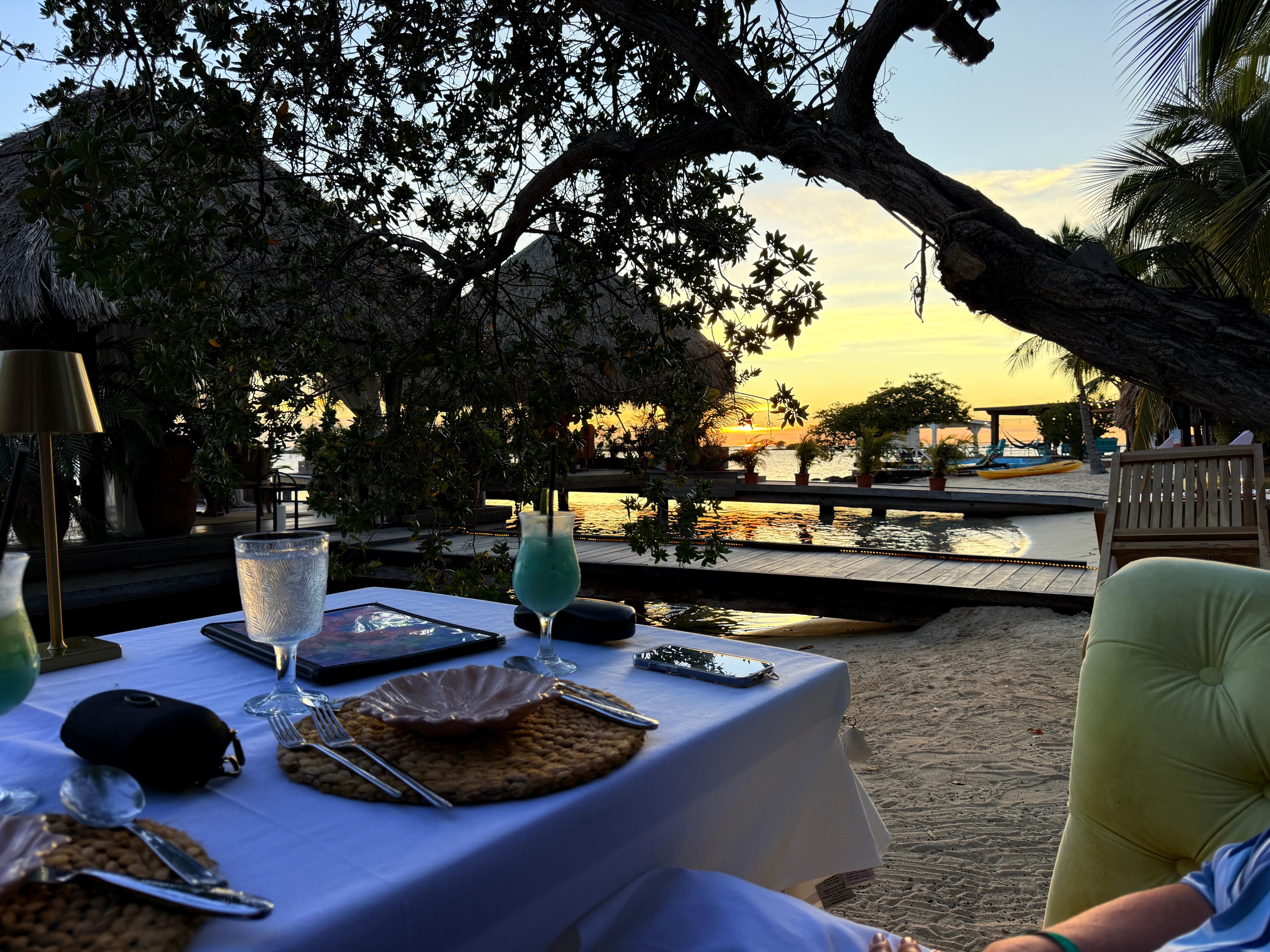 Dining on the beach at “Old Man and The Sea” our last night. One of our favorite restaurants. 