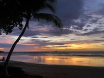 View of sunset from property