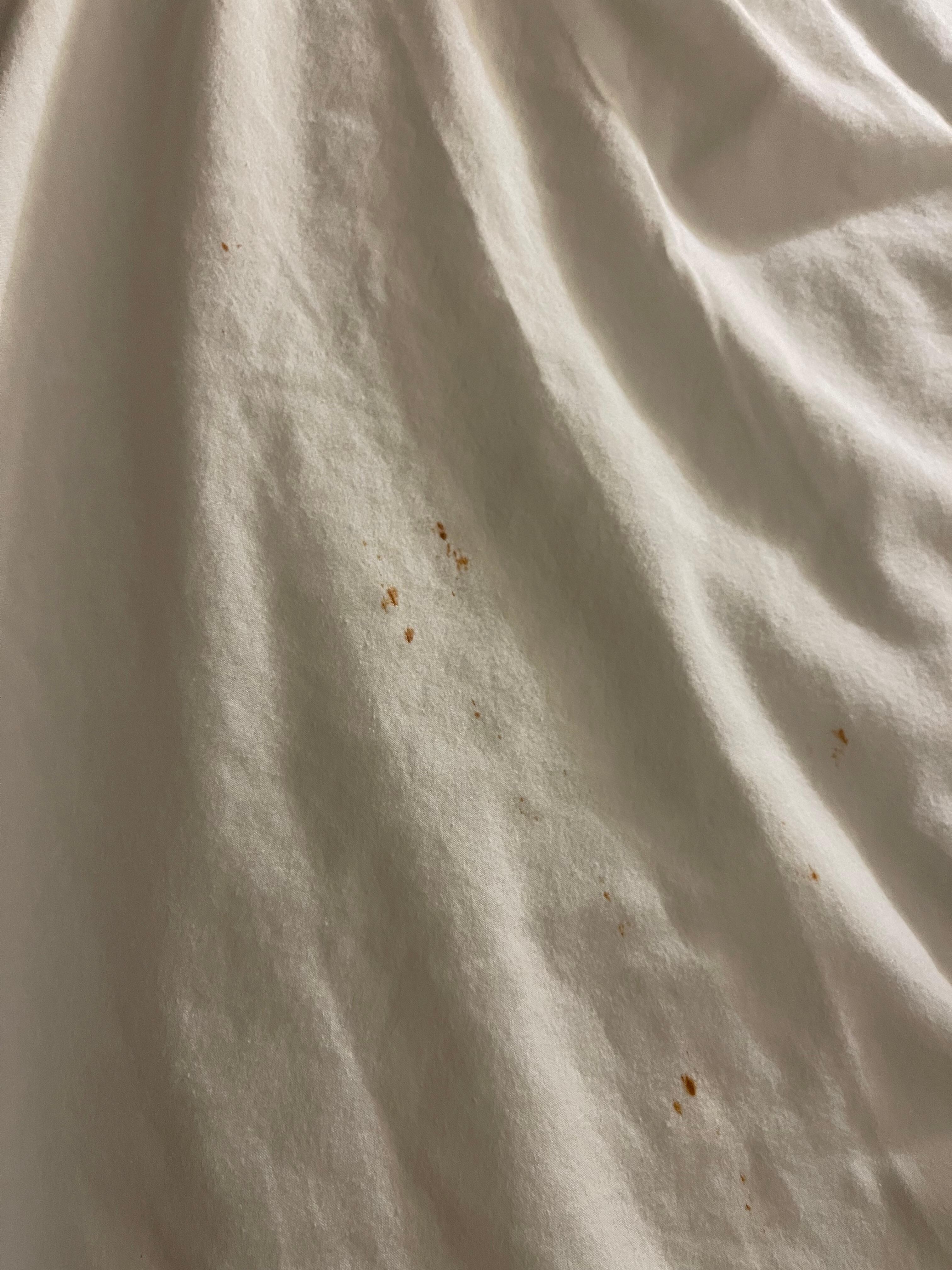 Sheets on bed