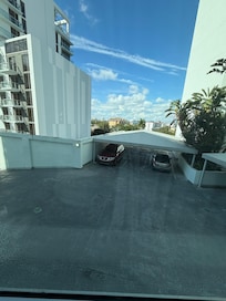 Any room on level 4,5,6,7 all have a parking lot of People staring into your room