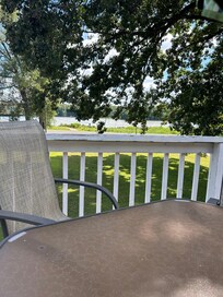 Front deck with river view.