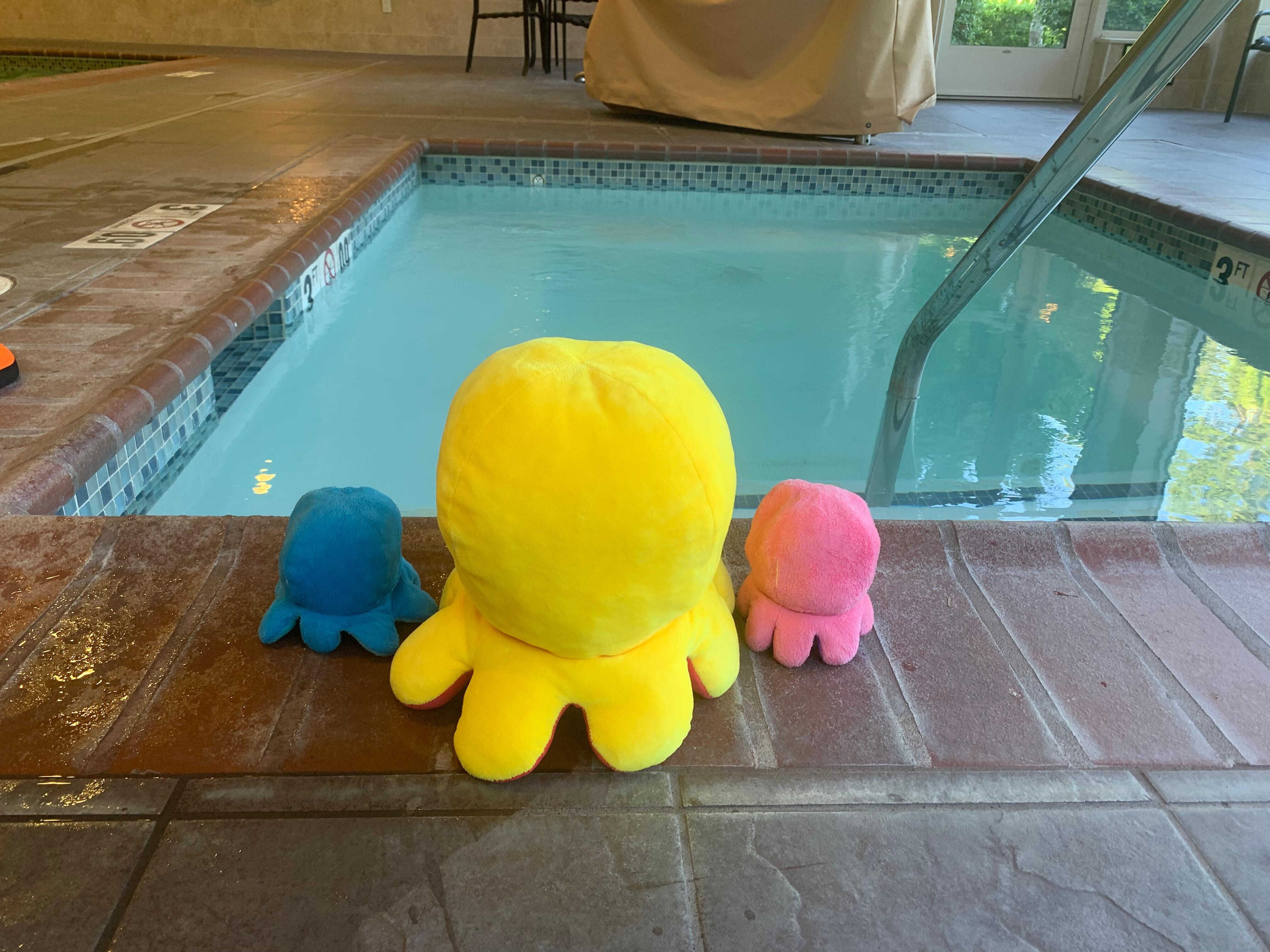 Cute 🥰 octopus 🐙 plushies love ❤️ swimming with me 