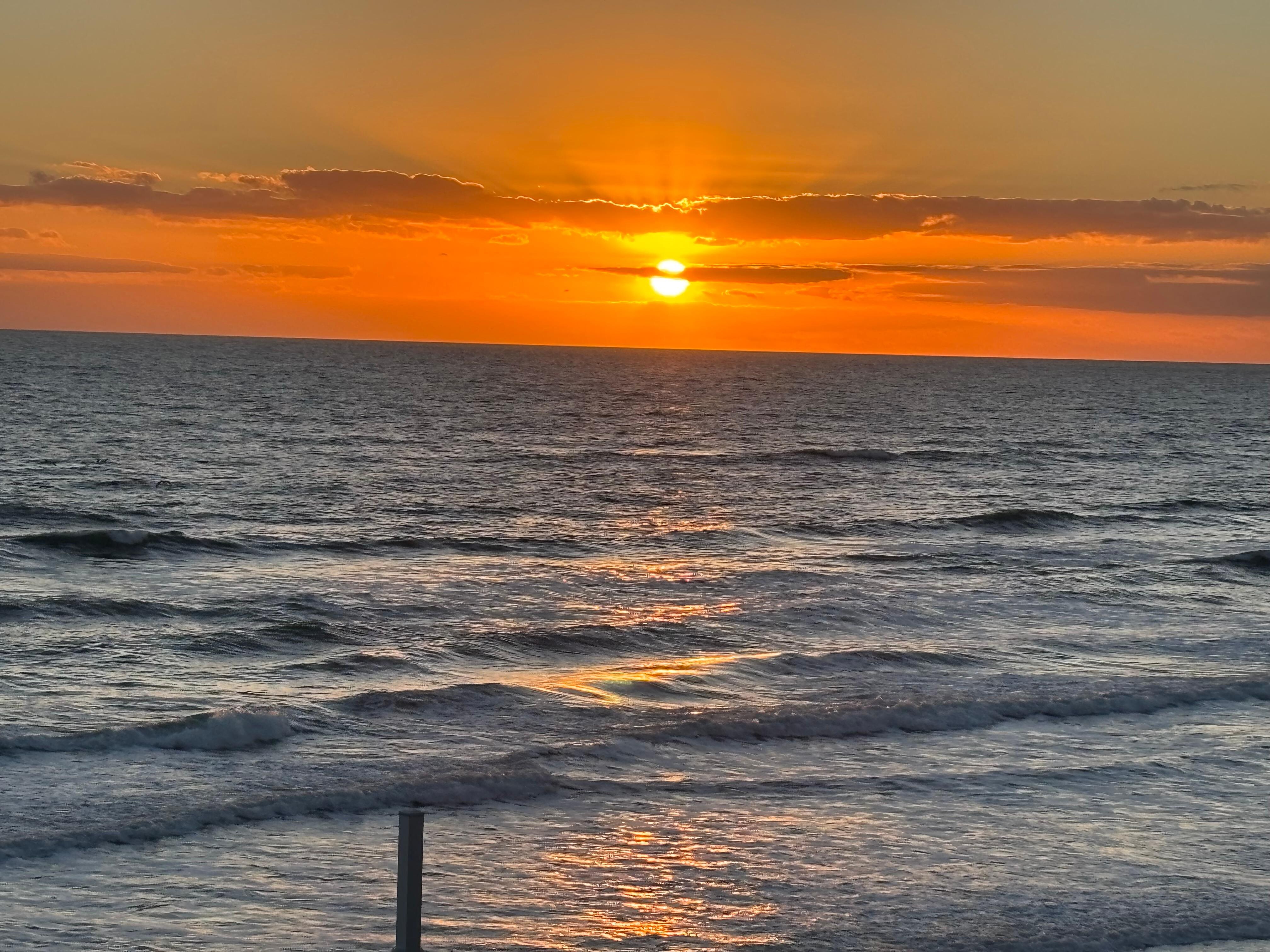 Beautiful sunrise from the balcony.  