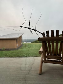 Russ, our cabin Walking Stick mascot. “Russ Stick” stayed outside.