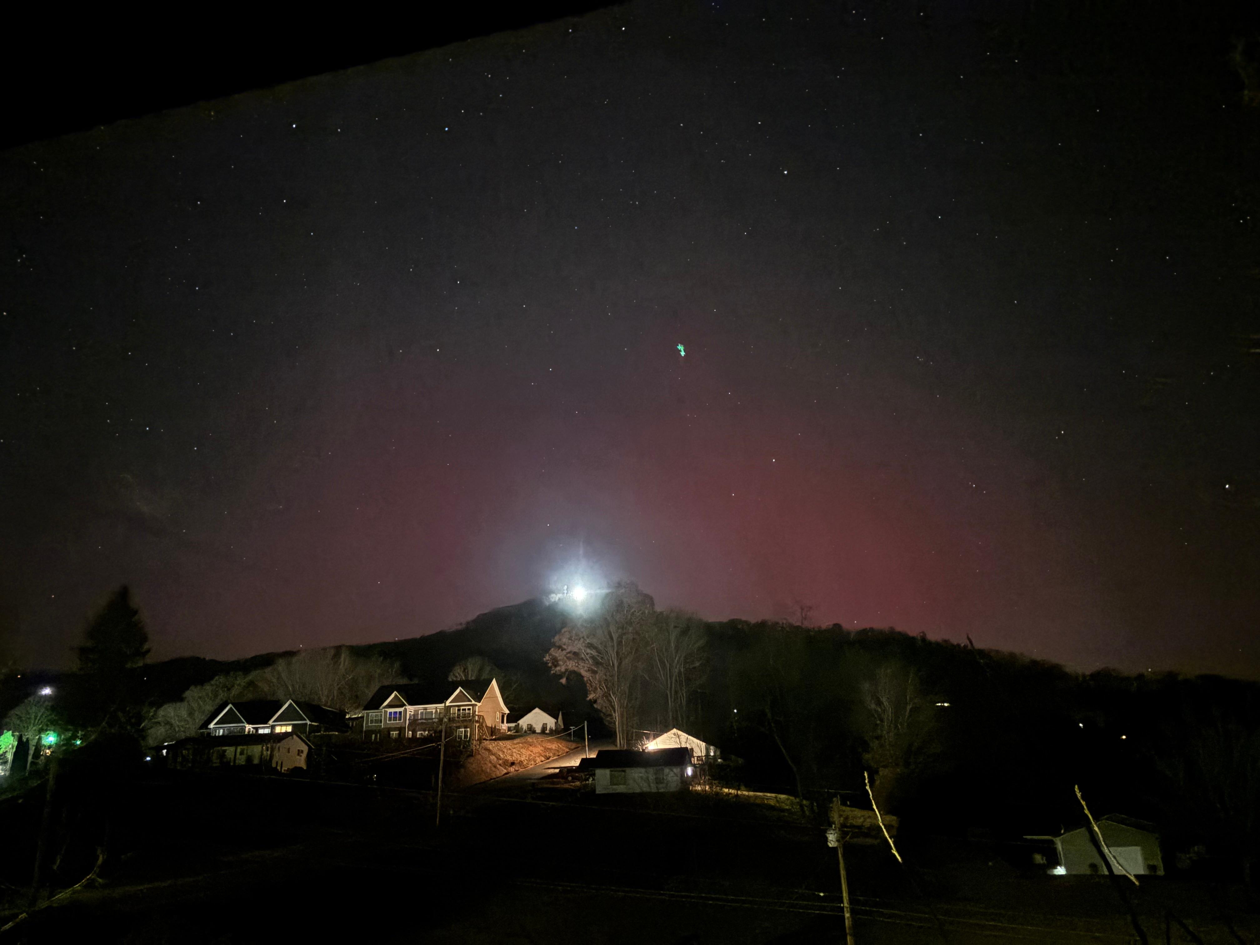 Saw the aurora borealis right from our bedroom window!