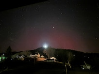 Saw the aurora borealis right from our bedroom window!