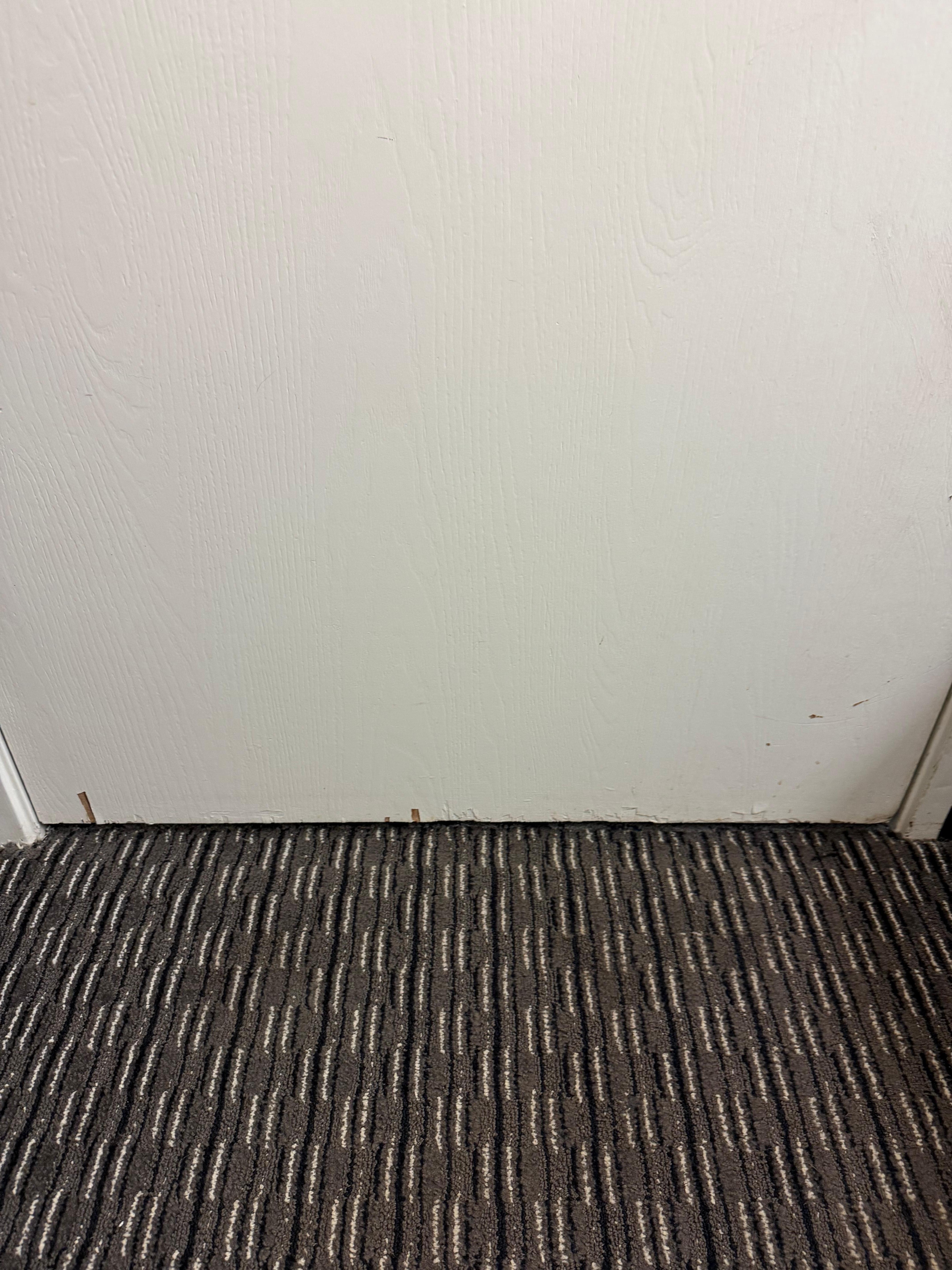 Door all had damage - entry door, bathroom door