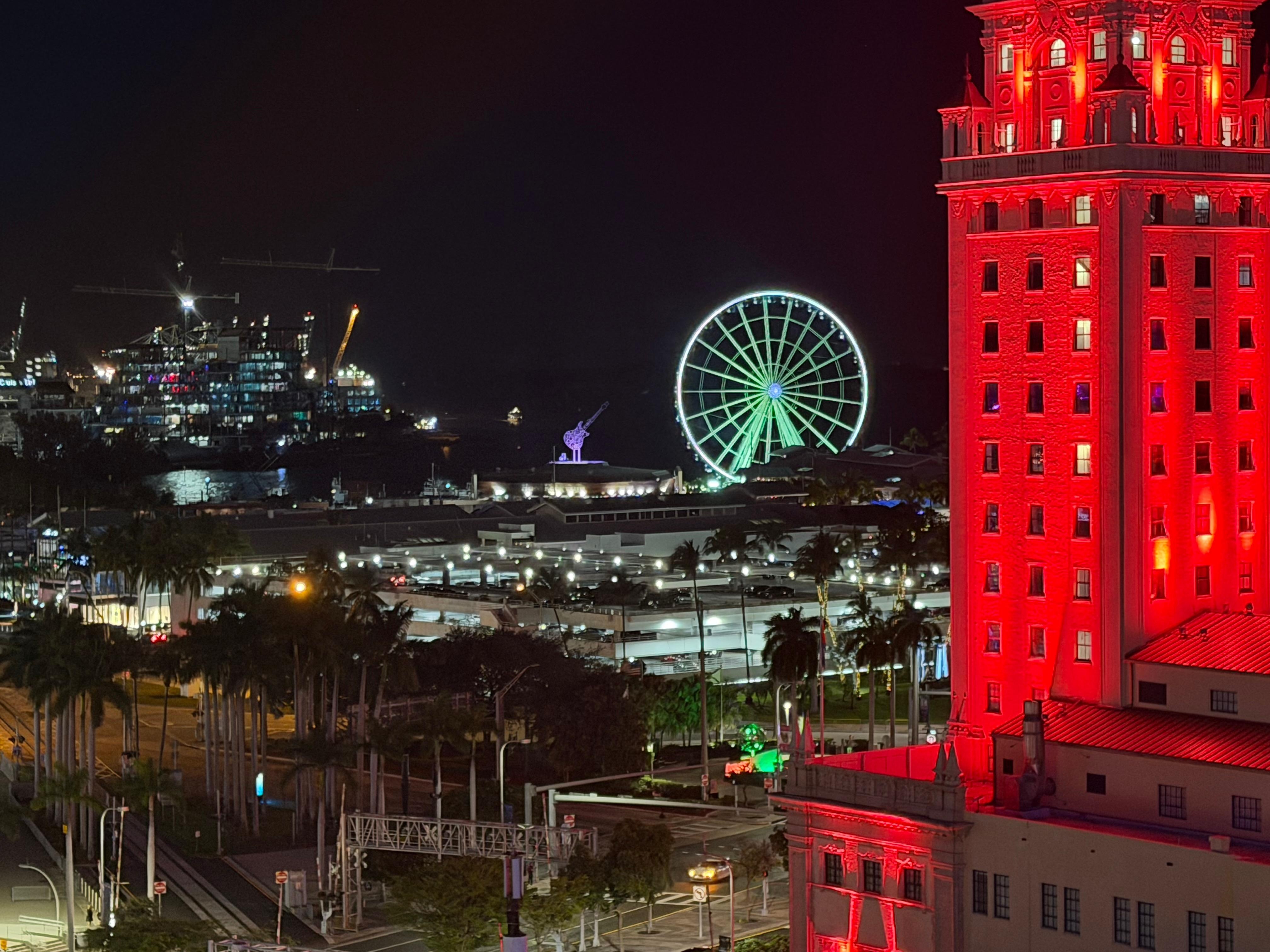 View from rooftop at night