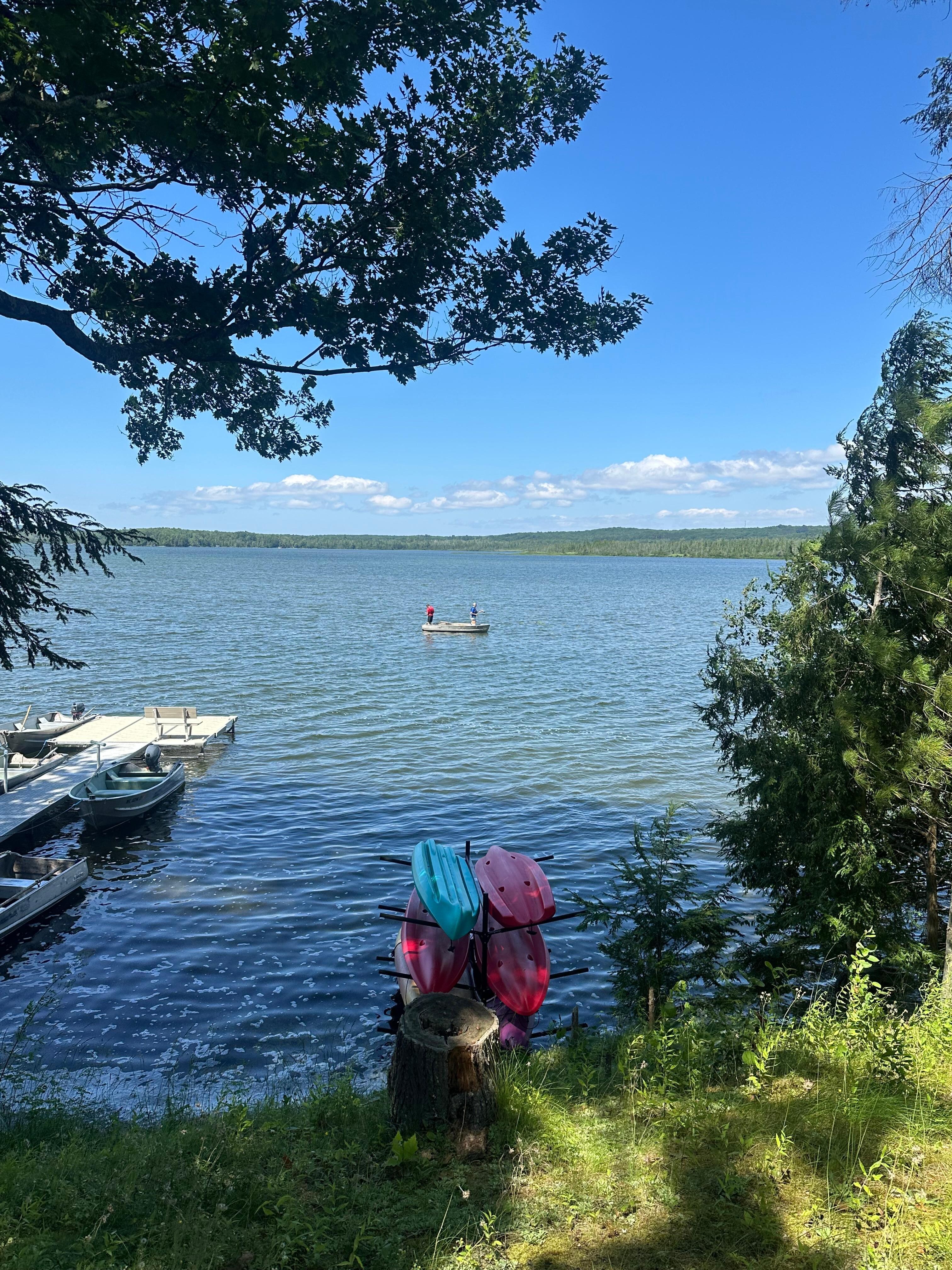 My teens enjoying Little Platte Lake, which was a very short walk from the cabin 