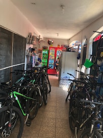 Store downstairs rents bikes