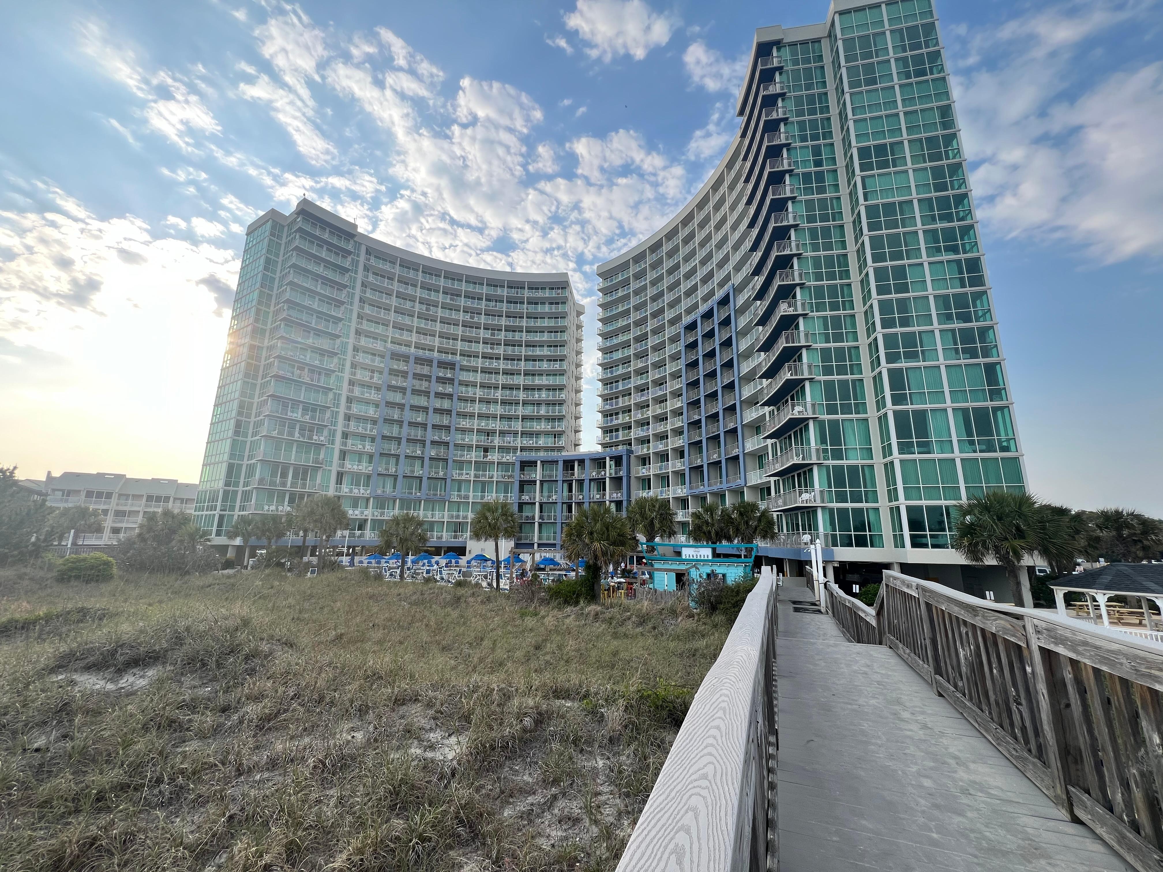 View of the hotel from the beach