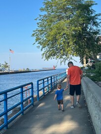 Walking by the river to see the ducks.