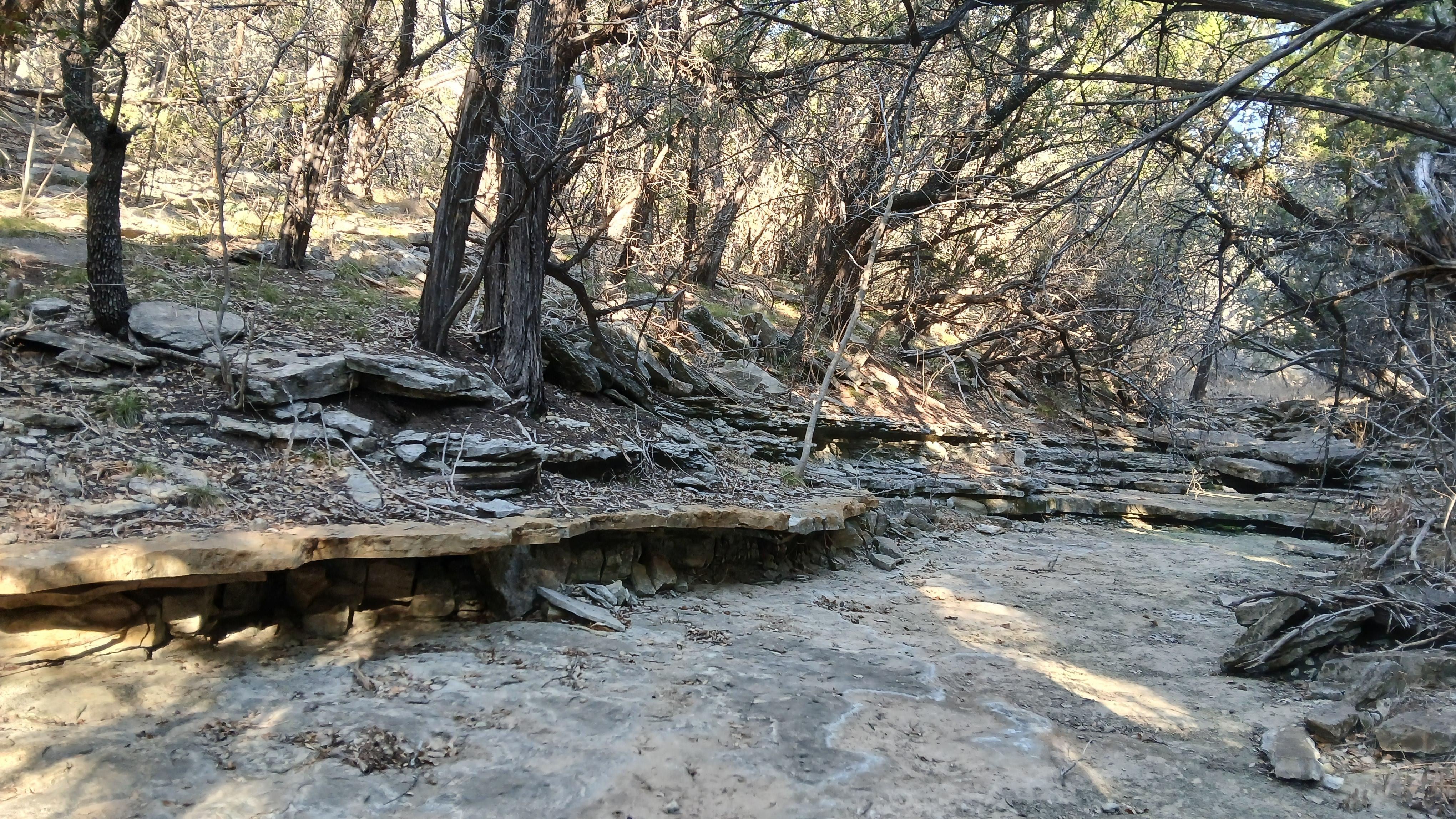 Beautiful dry creek behind the cabin