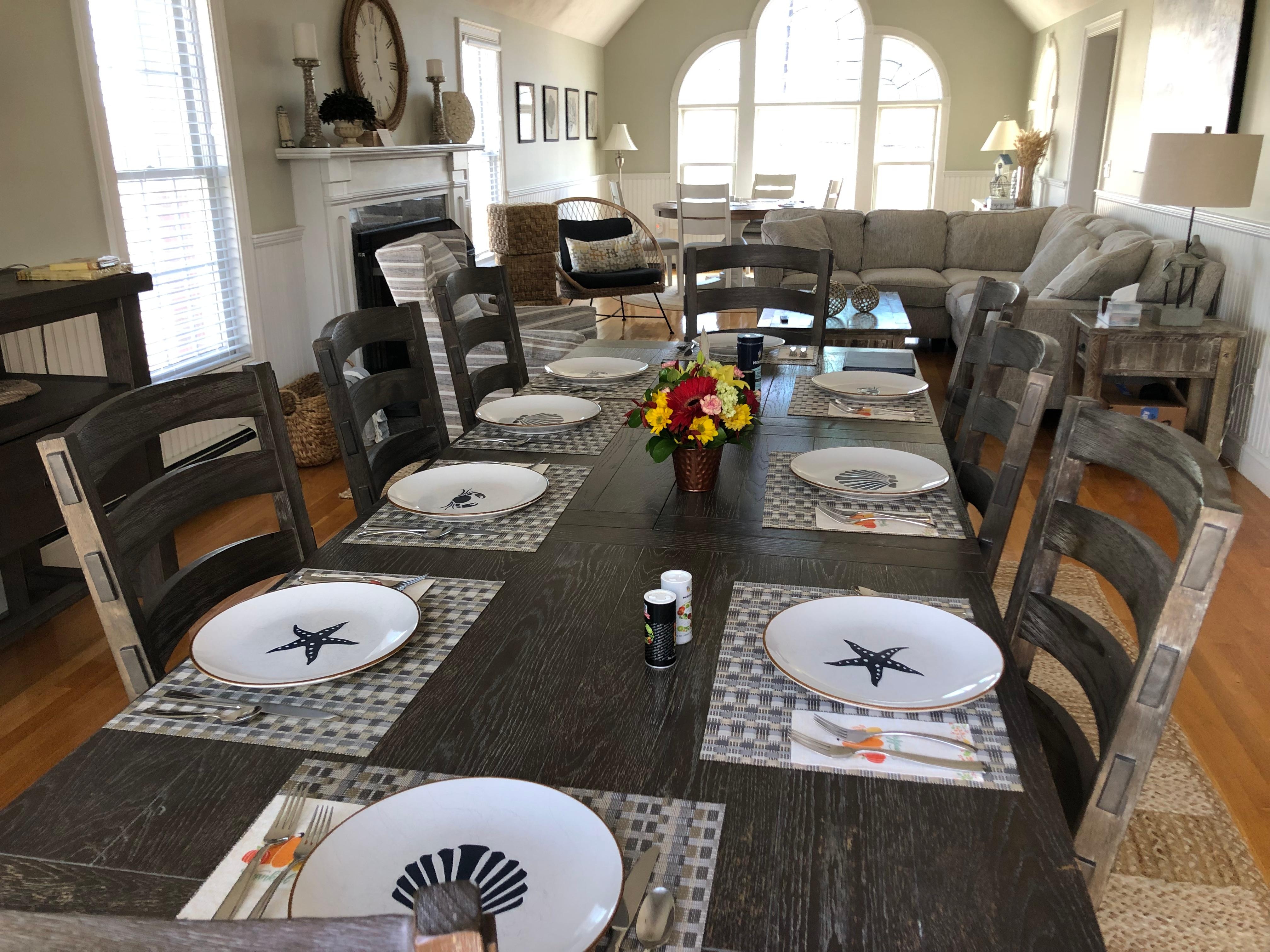 Thanksgiving dinner table. 