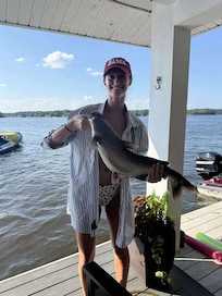 Catfish caught right off the dock!