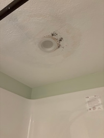 Mold on the ceiling in the main floor bathroom