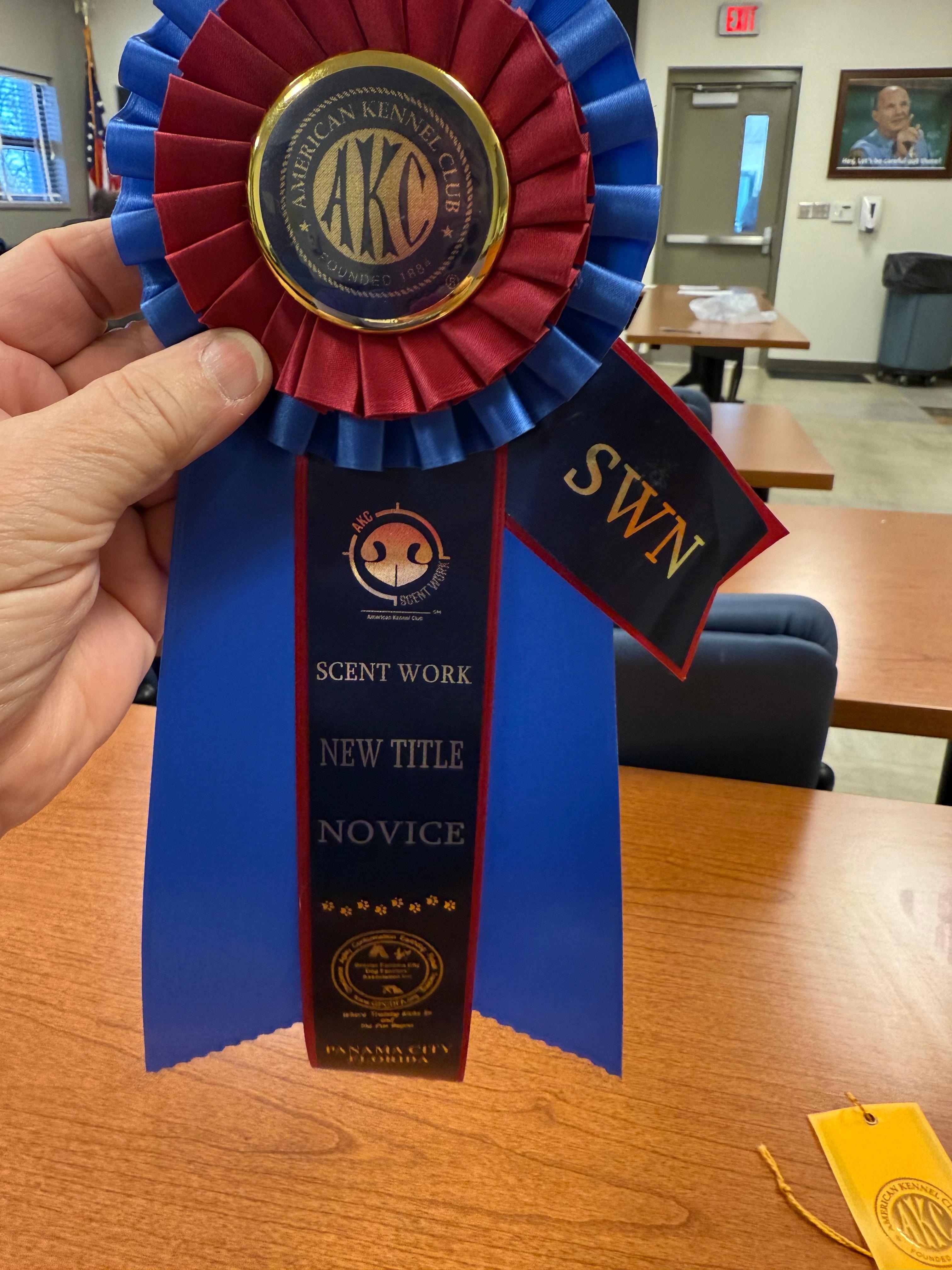 Glory’s title ribbon!