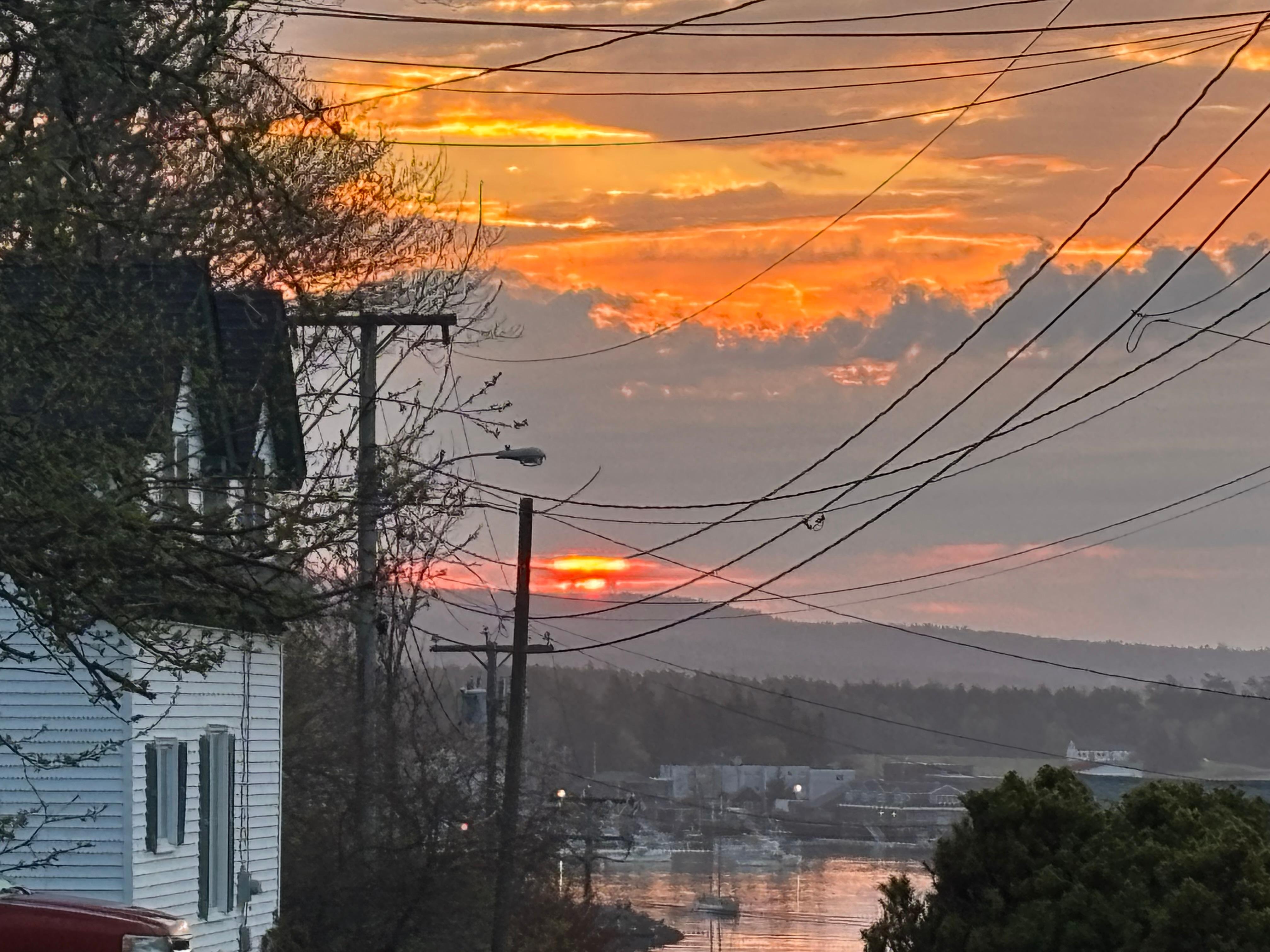 View from the front porch at sunset