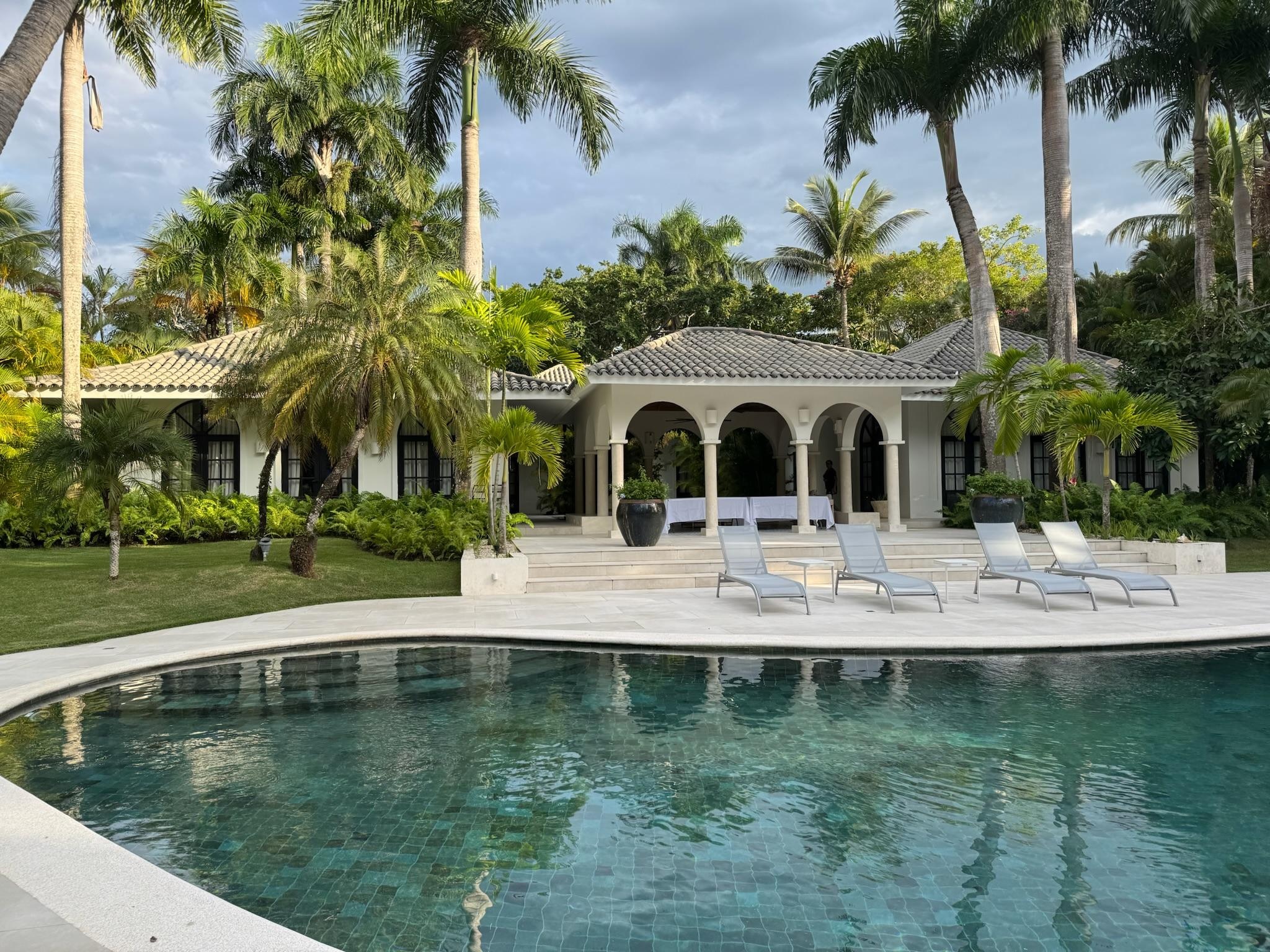 View of the pool and home from the separate residence with kitchen. Perfect for my daughter and her family.