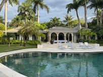 View of the pool and home from the separate residence with kitchen. Perfect for my daughter and her family.