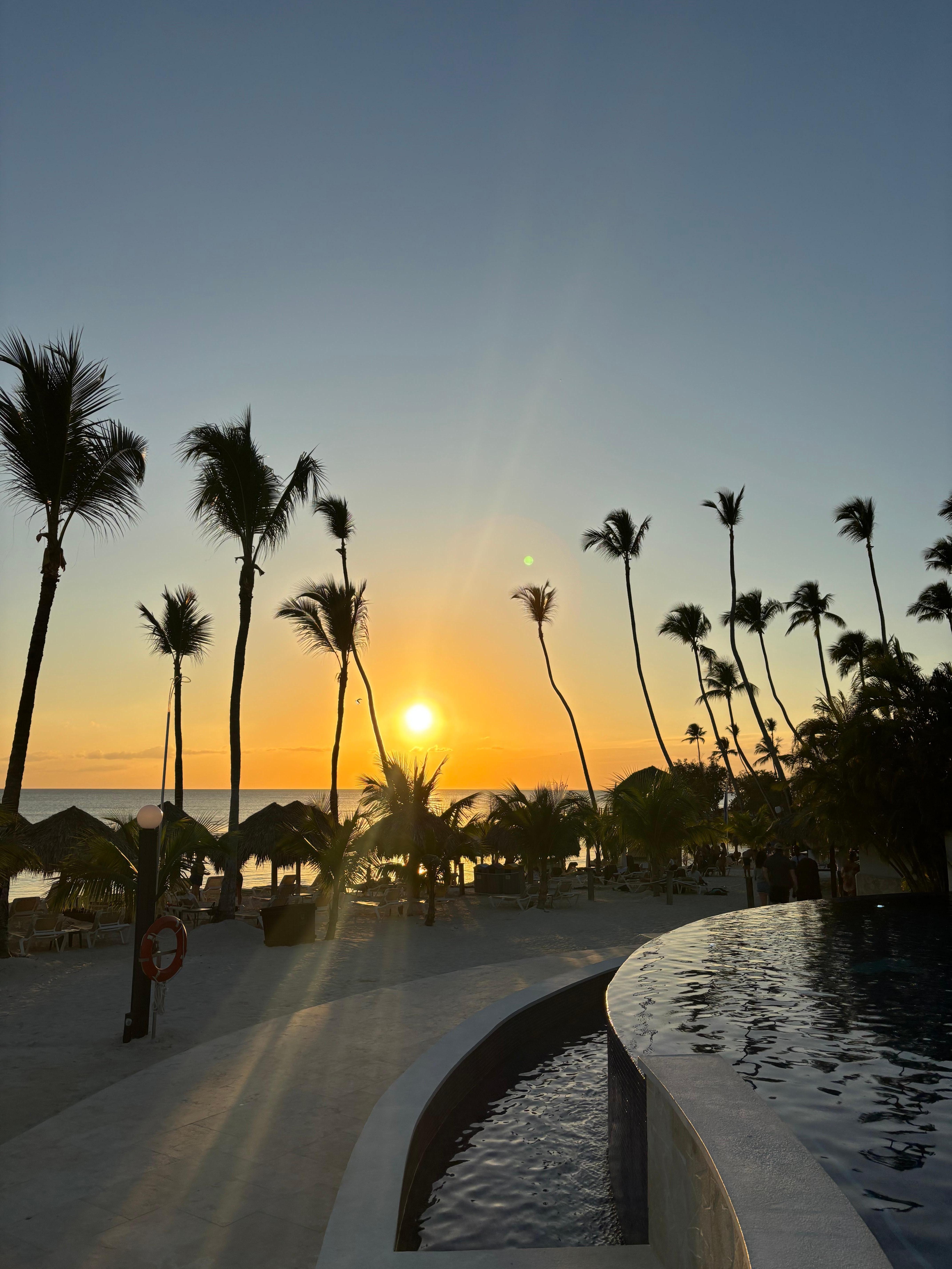 Sunset at infinity pool