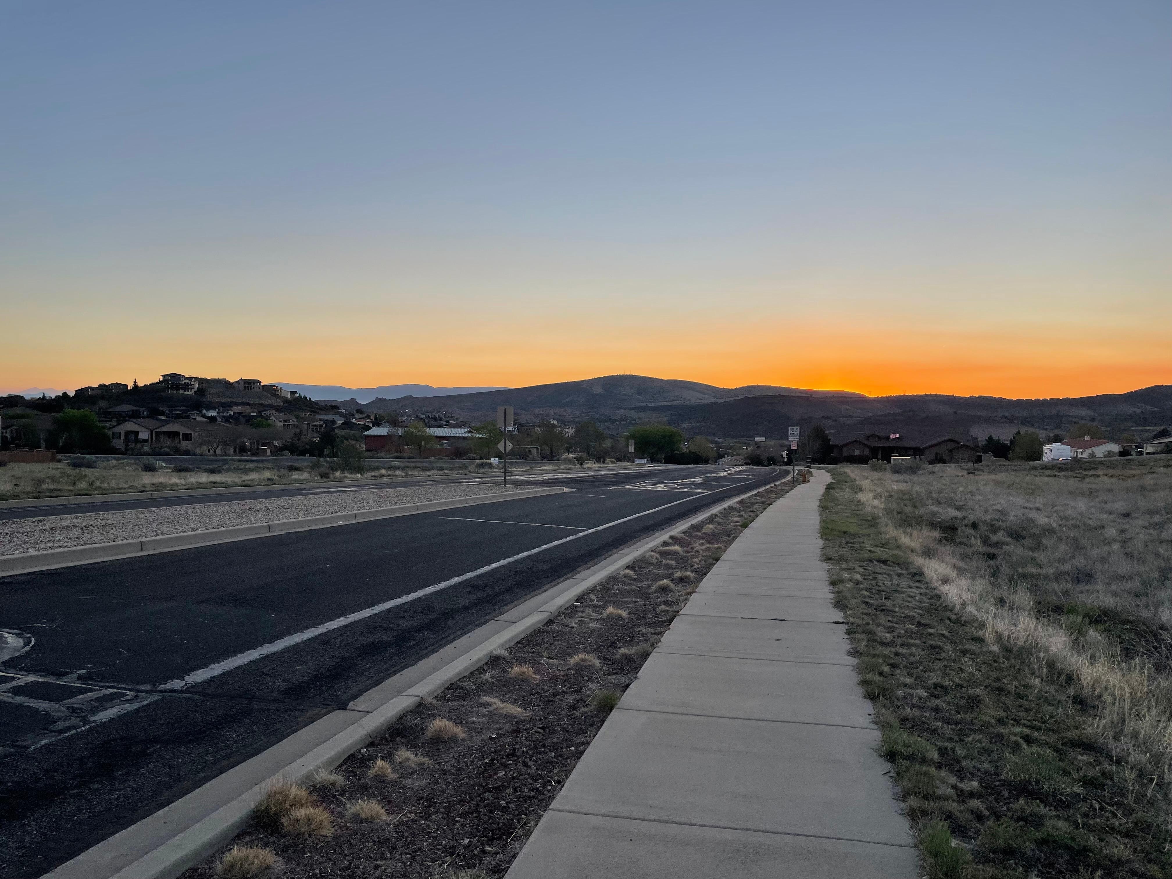 Early morning walk from doorstep catches sunrise 