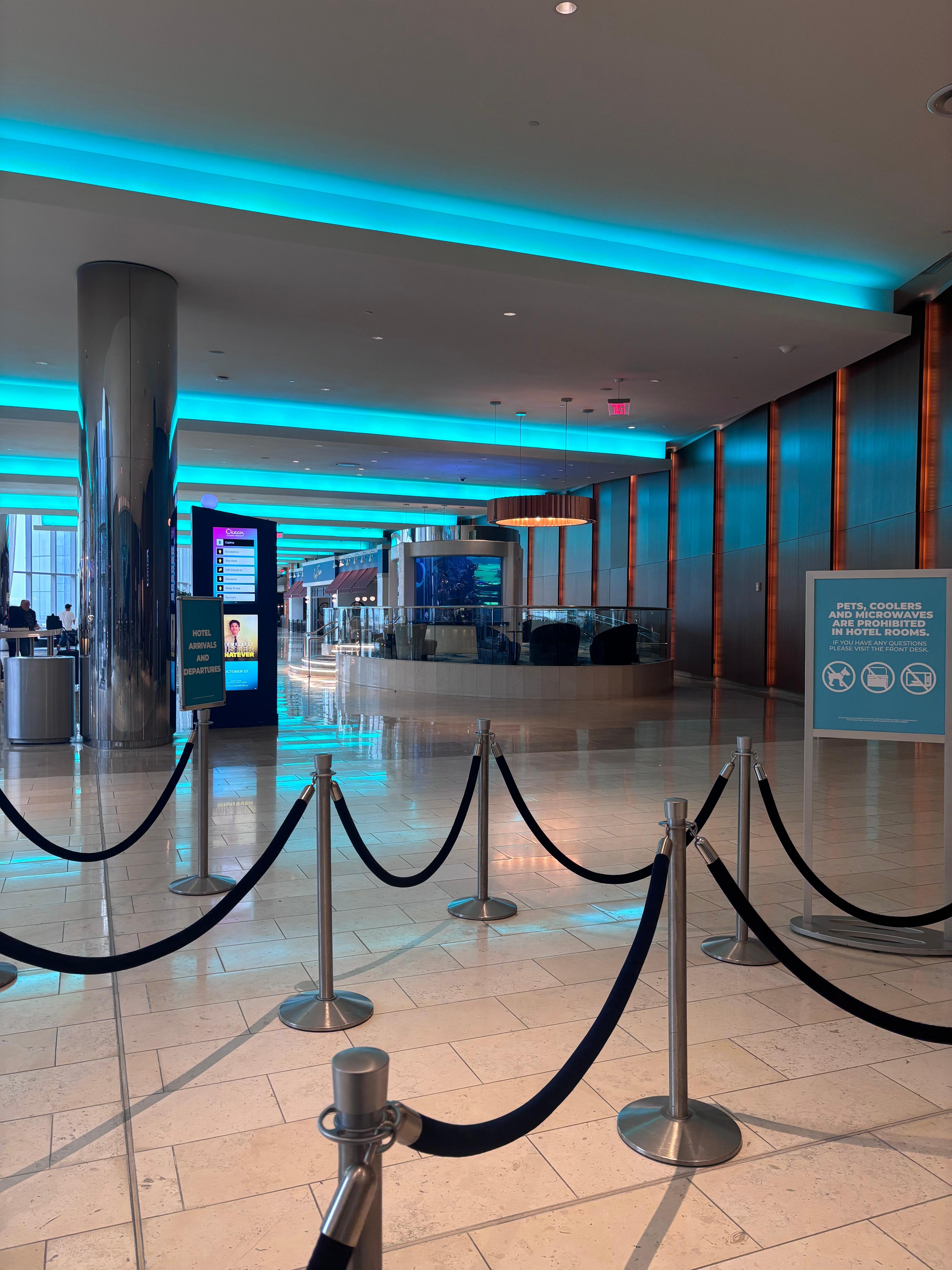 The lobby at check in.