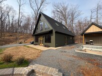 At the fire pit looking back at the house and the soon to be built hot-tub / pool.