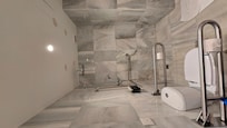 Badezimmer mit stark tropfender Decke