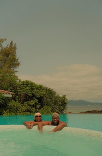 the quiet pool overlooking the beach