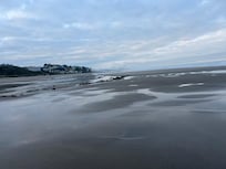 Morning low tide at Olivia Beach